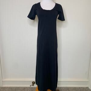 J Crew Black Short Sleeve Midi Dress Sz XXS